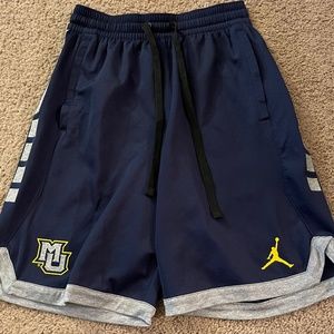 Jordan Men's Athletic Shorts Navy Blue Marquette University SMALL